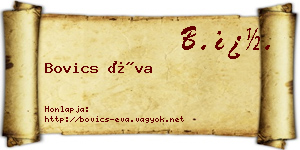 Bovics Éva névjegykártya